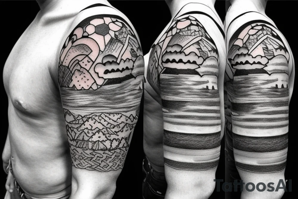 Create a whole arm with hawaii themed patchwork tattoos including mountains and the ocean
Patchwork tattoo style tattoo idea Create a whole arm with hawaii themed patchwork tattoos including mountains and the ocean
Patchwork tattoo style tattoo idea
