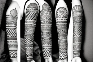 Create a forearm with black and white tattoos
patchwork tattoos tattoo idea