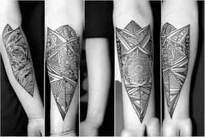 Create a forearm with black and white tattoos
patchwork tattoos tattoo idea