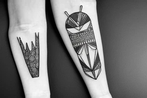 Create a forearm with black and white tattoos
patchwork tattoos tattoo idea