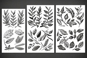 Two branches with leaves tattoo idea