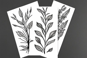 Two branches with leaves tattoo idea