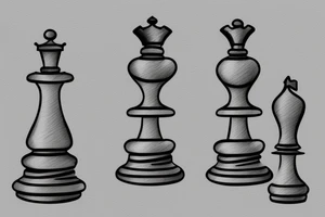 Two minimalistic fine line chess pieces facing each other tattoo idea