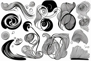 Minimalistic fine line landscape picture tattoo idea