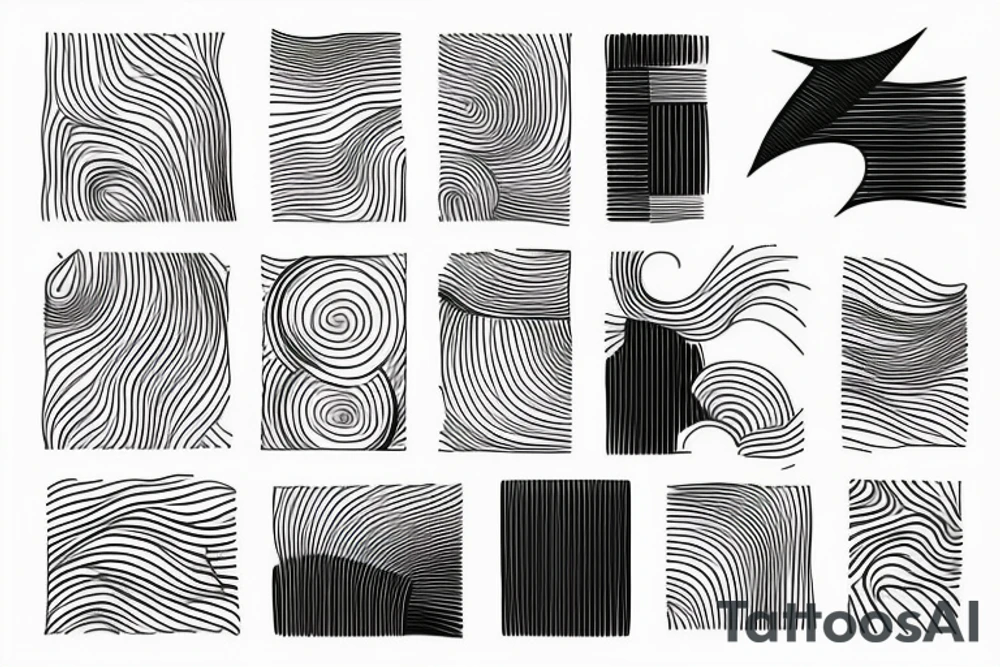 Minimalistic fine line landscape picture tattoo idea