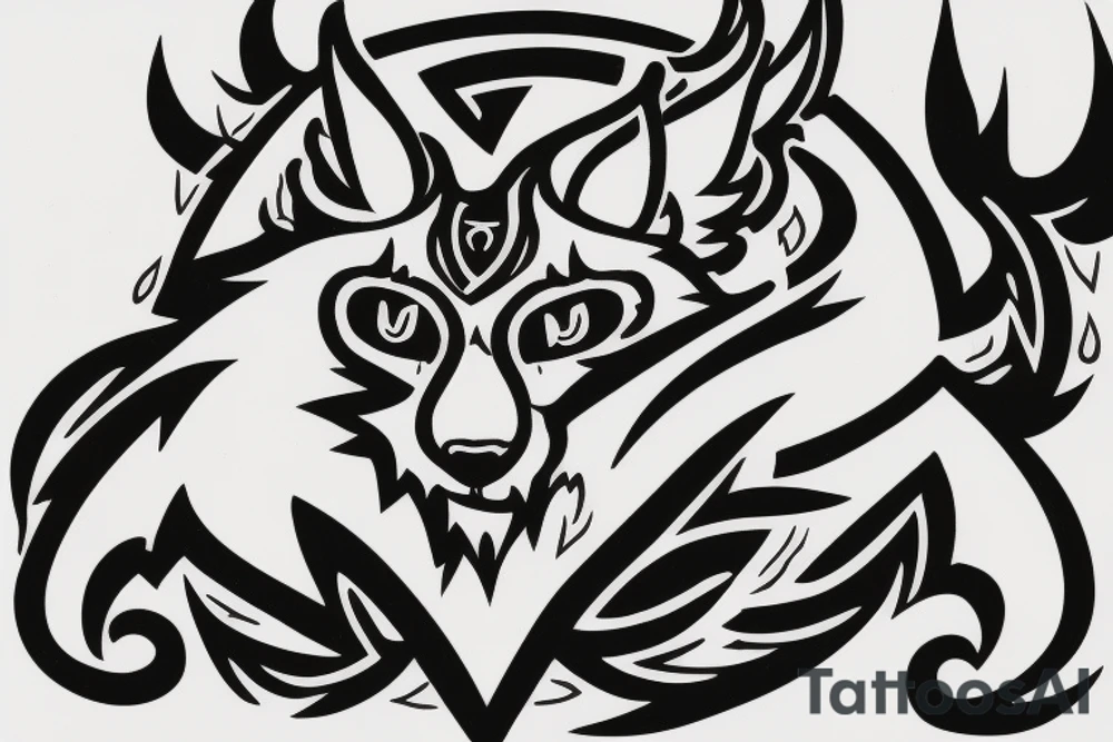 Logo for the LYNX clan, be sure to have a circular outline externally decorated in an interesting style, lightning bolts can be added tattoo idea