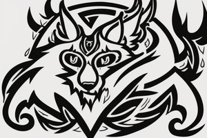 Logo for the LYNX clan, be sure to have a circular outline externally decorated in an interesting style, lightning bolts can be added tattoo idea