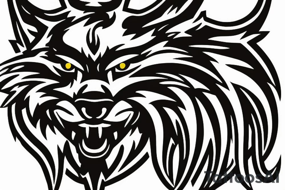 Logo for the LYNX clan, be sure to have a circular outline externally decorated in an interesting style, lightning bolts can be added tattoo idea