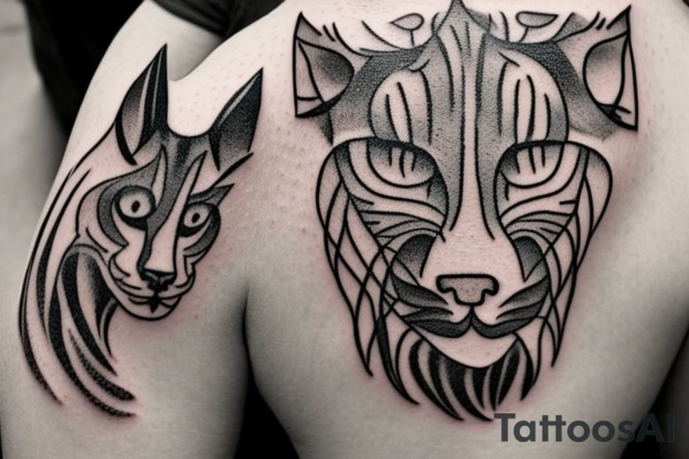 Logo to the name LYNX, be sure to have an outer circle designed around a lynx in an interesting style, zips can be added. The tattoo will be displayed on the neck and be sure to include the text LYNX, the tattoo will not be very large. The lynx should not take up most of the sketch tattoo idea