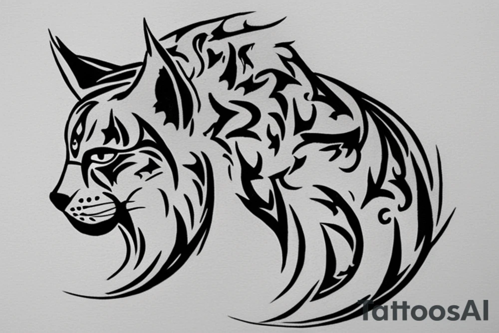 Logo to the name LYNX, be sure to have an outer circle designed around a lynx in an interesting style, zips can be added. The tattoo will be displayed on the neck and be sure to include the text LYNX, the tattoo will not be very large. The lynx should not take up most of the sketch tattoo idea