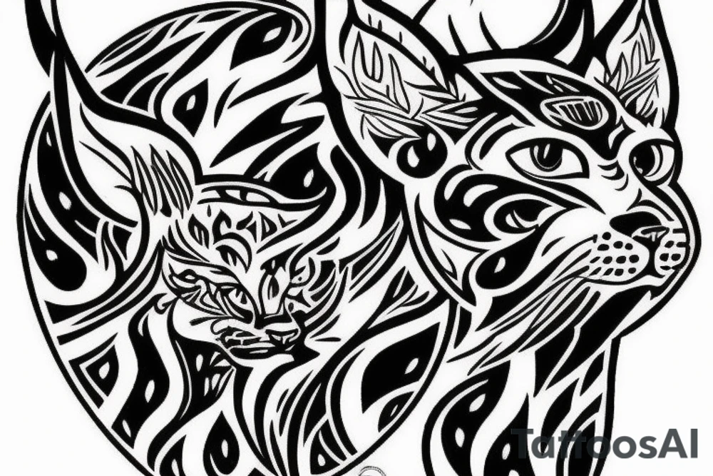 Logo to the name LYNX, be sure to have an outer circle designed around a lynx in an interesting style, zips can be added. The tattoo will be displayed on the neck and be sure to include the text LYNX, the tattoo will not be very large. The lynx should not take up most of the sketch tattoo idea