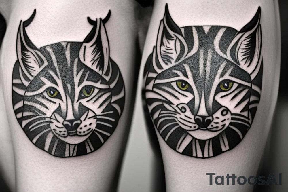 Logo to the name LYNX, be sure to have an outer circle designed around a lynx in an interesting style, zips can be added. The tattoo will be displayed on the neck and be sure to include the text LYNX, the tattoo will not be very large. The lynx should not take up most of the sketch tattoo idea