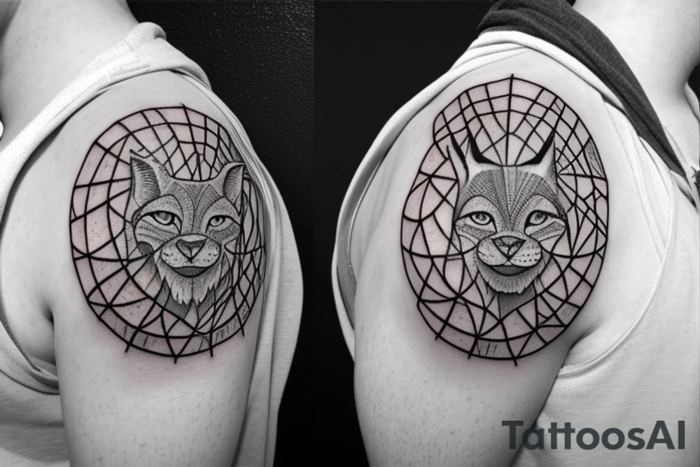 Logo to the name LYNX, be sure to have an outer circle designed around a lynx in an interesting style, zips can be added. The tattoo will be displayed on the neck and be sure to include the text LYNX, the tattoo will not be very large. The lynx should not take up most of the sketch tattoo idea