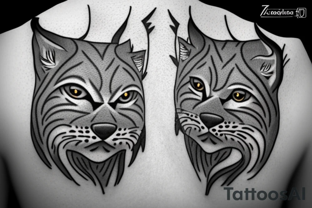 Logo to the name LYNX, be sure to have an outer circle designed around a lynx in an interesting style, zips can be added. The tattoo will be displayed on the neck and be sure to include the text LYNX, the tattoo will not be very large. The lynx should not take up most of the sketch tattoo idea