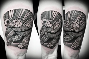 complete Forearm tattoo. Turtle shell minimalist. only the turtle shell tattoo idea