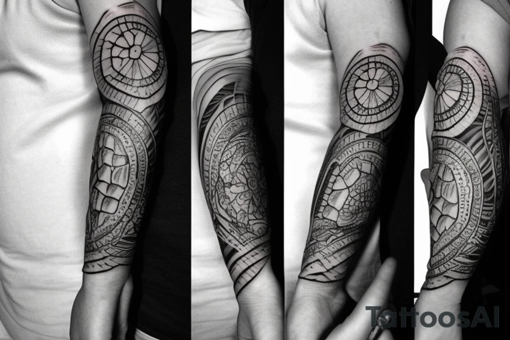 complete Forearm tattoo. Turtle shell minimalist. only the turtle shell tattoo idea
