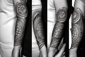 complete Forearm tattoo. Turtle shell minimalist. only the turtle shell tattoo idea