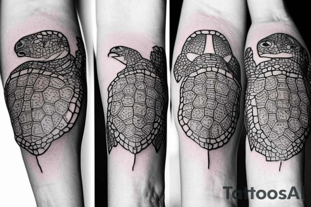 complete Forearm tattoo. Turtle shell minimalist. only the turtle shell tattoo idea
