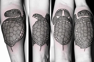 complete Forearm tattoo. Turtle shell minimalist. only the turtle shell tattoo idea