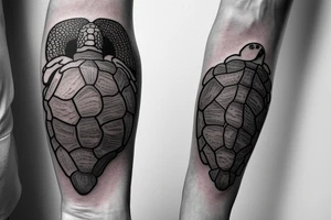 complete Forearm tattoo. Turtle shell minimalist. only the turtle shell tattoo idea