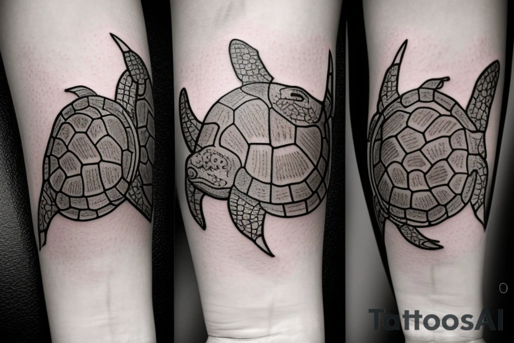 complete Forearm tattoo. Tortoise shell minimalist. only the turtle shell . no tortoise head, legs, arm or tail. tattoo must go around the whole forearm tattoo idea