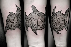 complete Forearm tattoo. Tortoise shell minimalist. only the turtle shell . no tortoise head, legs, arm or tail. tattoo must go around the whole forearm tattoo idea