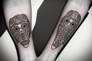 complete Forearm tattoo. Tortoise shell minimalist. only the turtle shell . no tortoise head, legs, arm or tail. tattoo must go around the whole forearm tattoo idea