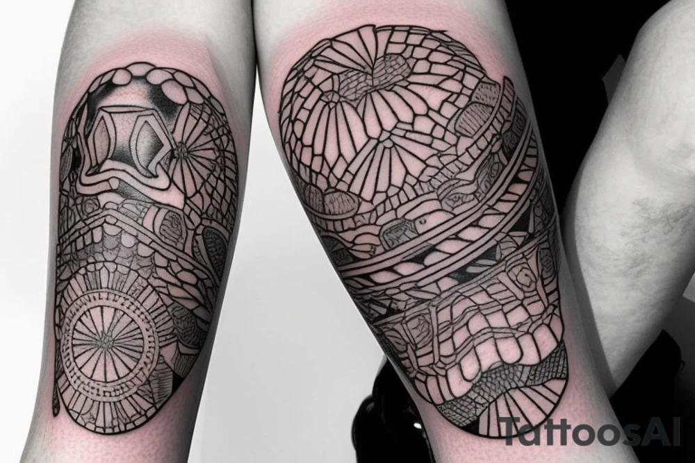 complete Forearm tattoo. Tortoise shell minimalist. only the turtle shell . no tortoise head, legs, arm or tail. the whole forearm must be covered in a tortoise shell tattoo idea