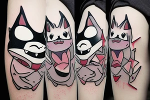 the Pokémon Gengar looking like a cat tattoo idea