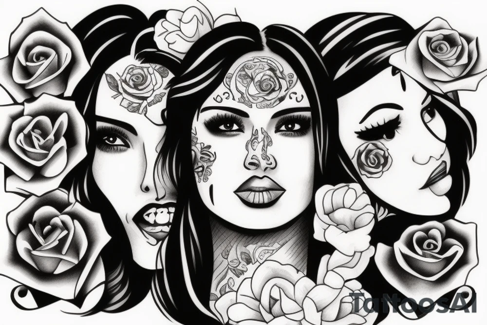 Chicano girl tattoo idea