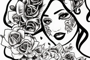 Half face of Chicano Mexican girl tattoo idea