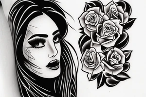 Half face of Chicano Mexican girl tattoo idea