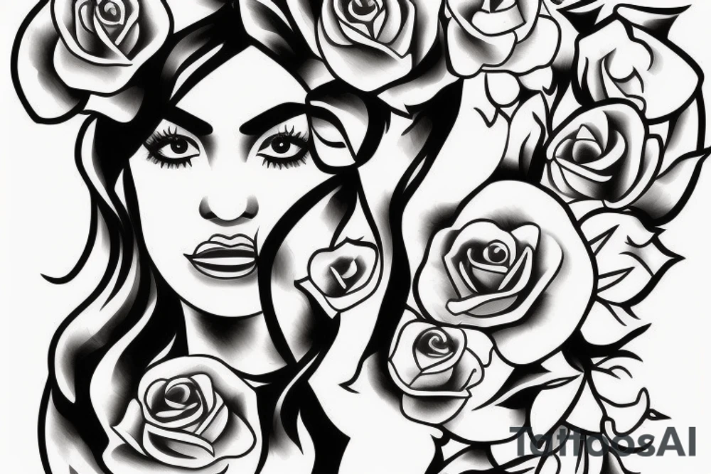 Half face of Chicano Mexican girl tattoo idea