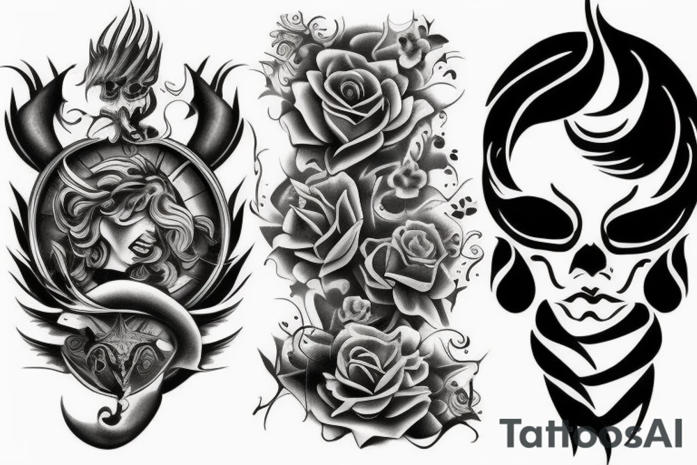 Devil and angel tattoo idea