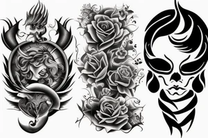Devil and angel tattoo idea