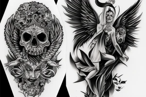 Devil and angel tattoo idea