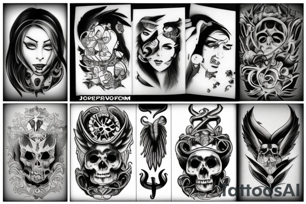 Devil and angel tattoo idea