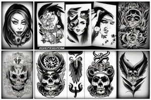 Devil and angel tattoo idea