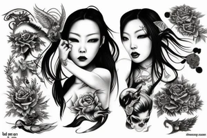 Devil and angel jing yang tattoo idea