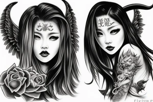 Devil and angel jing yang tattoo idea