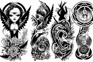 Devil and angel balance karma tattoo idea
