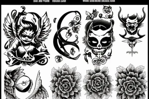 Devil and angel balance karma tattoo idea