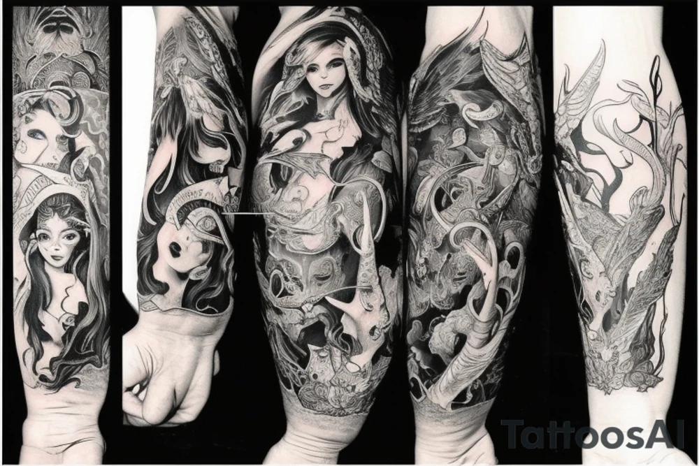 Devil and angel balance karma good and bad tattoo idea