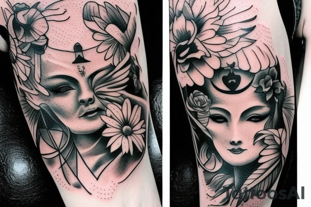 Devil and angel balance karma good and bad tattoo idea