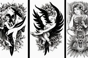 Devil and angel balance karma good and bad tattoo idea