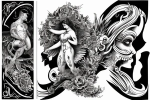 Devil and angel balance karma good and bad tattoo idea