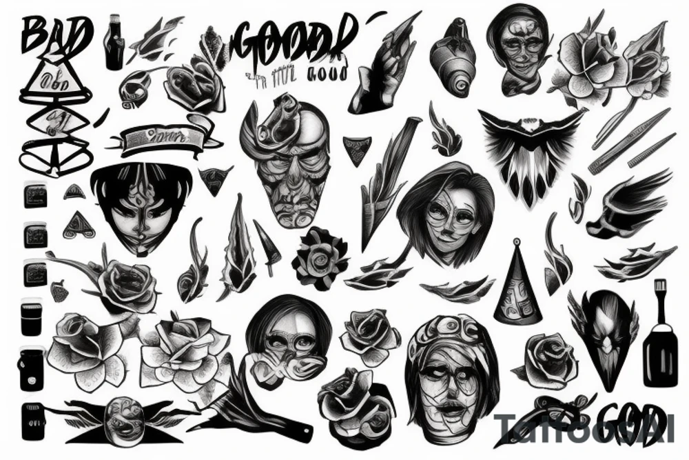 Bad and good cool tattoo tattoo idea
