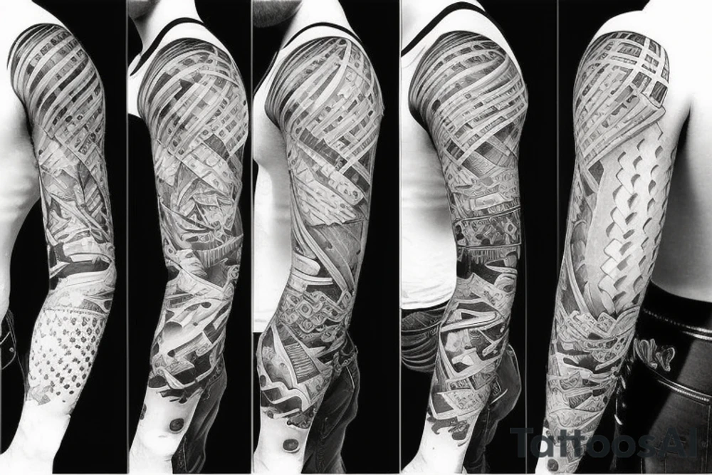 Bad and good cool sleeve tattoo idea