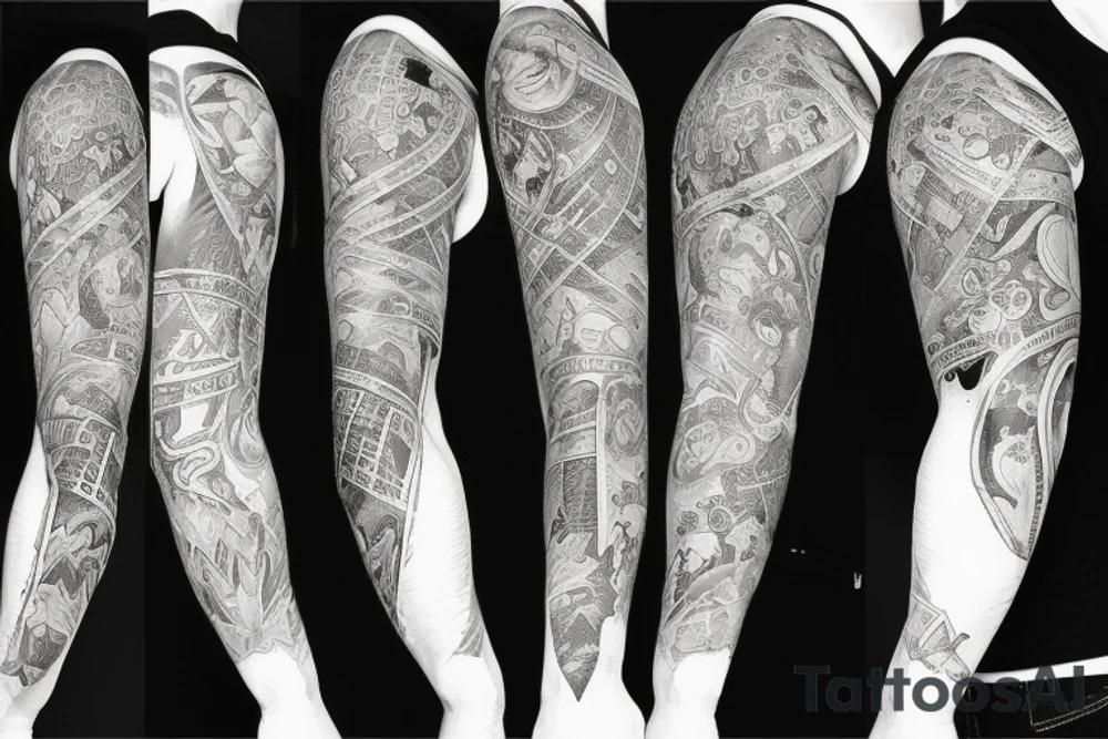 Bad and good cool sleeve tattoo idea