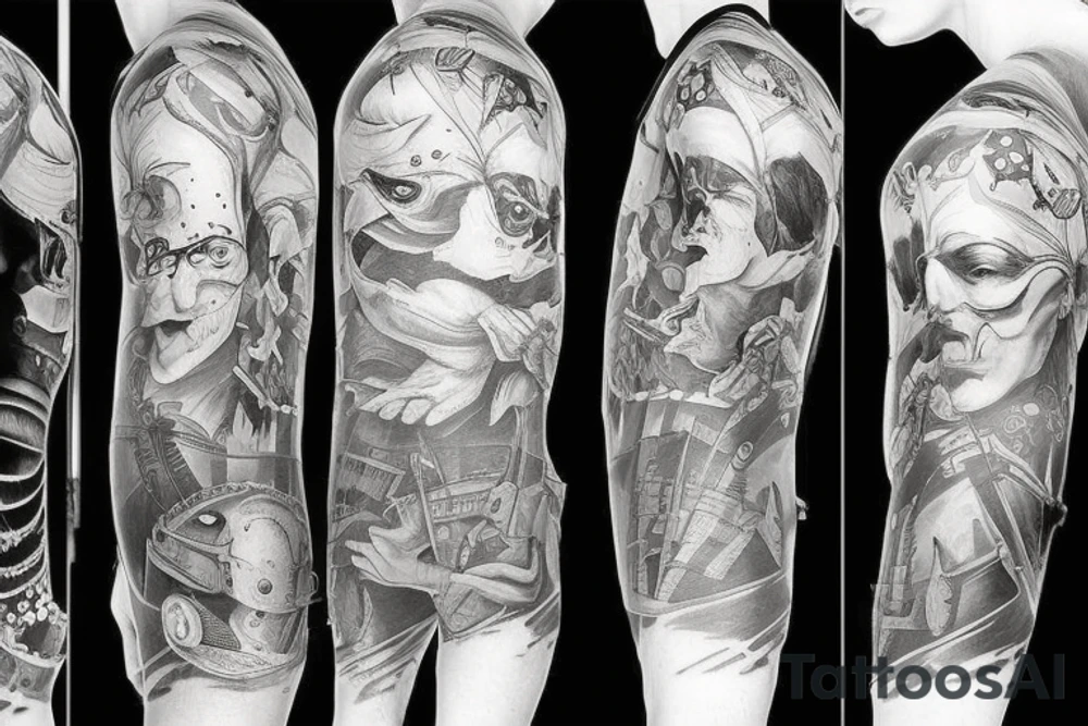 Bad and good cool sleeve tattoo idea
